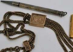 WATCH CHAIN, STERLING PENCIL, ETC.