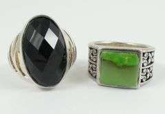 5 STERLING SILVER RINGS