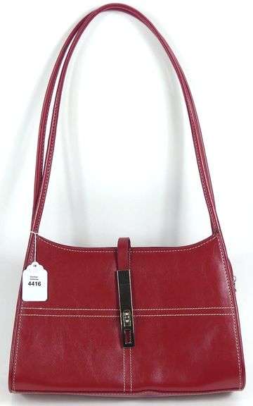 RED LEATHER SHOULDER BAG