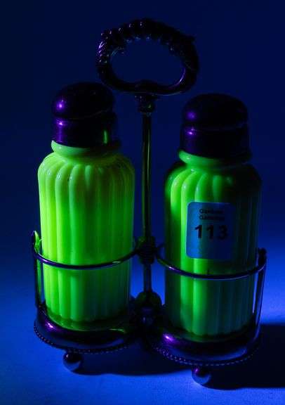 PAIR OF RARE BURMESE GLASS SHAKERS