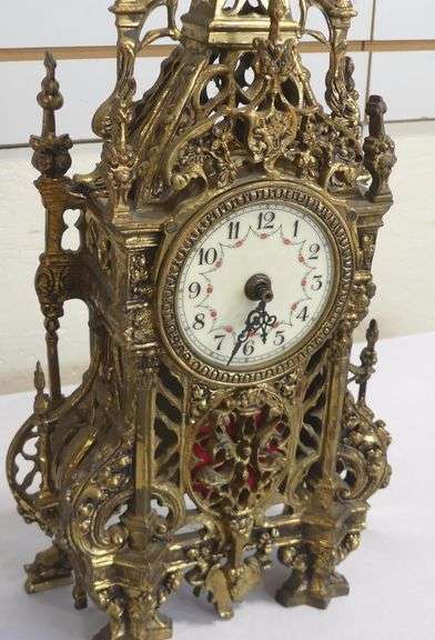 ELABORATE BRASS MANTEL CLOCK