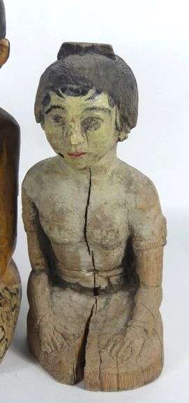 FOUR EARLY ASIAN CARVINGS