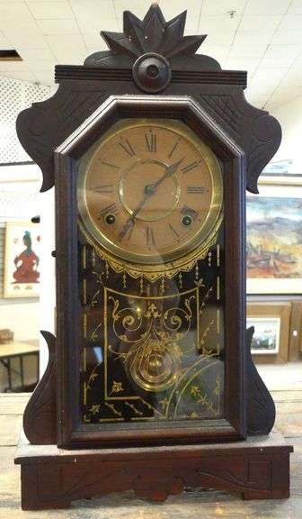 TWO ANTIQUE SHELF CLOCKS