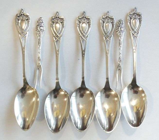 STERLING SPOONS AND COCKTAIL FORKS