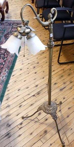 ART NOUVEAU BRASS FLOOR LAMP