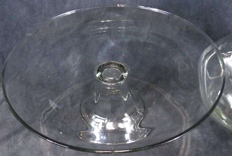 GLASS CAKE PLATE DOME & PITCHER