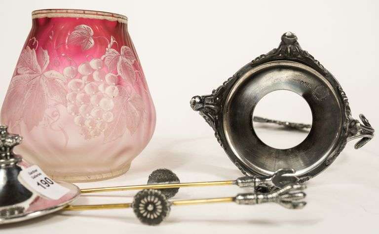 FROSTED GLASS PICKLE CRUET