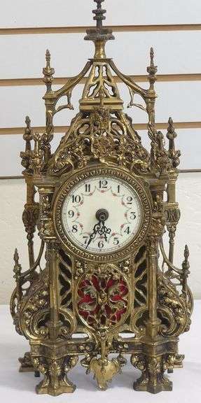 ELABORATE BRASS MANTEL CLOCK
