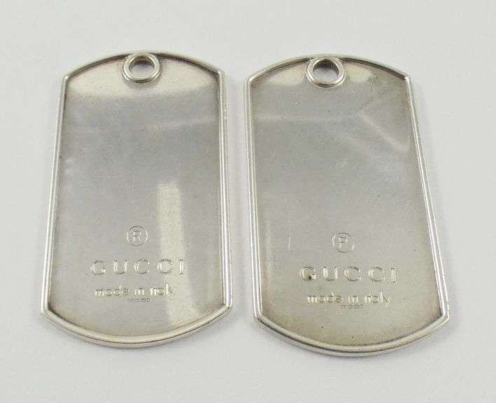 2 GUCCI SILVER FOBS
