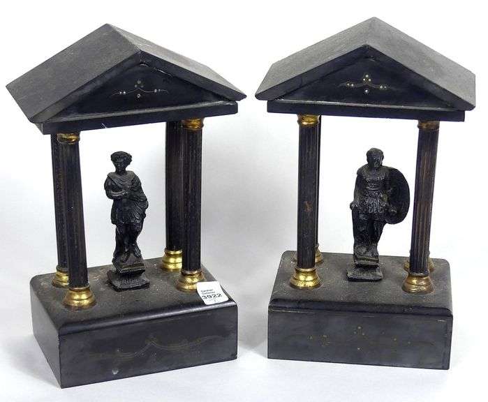 PAIR GRAND TOUR MODELS OF ROMAN TEMPLES