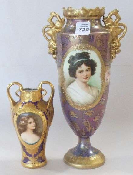 FRENCH AND AUSTRIAN PORTRAIT VASES