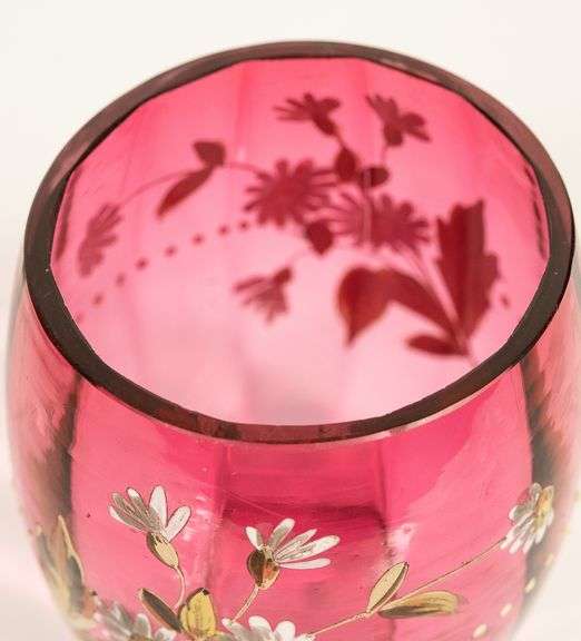 CRANBERRY GLASS PICKLE CRUET