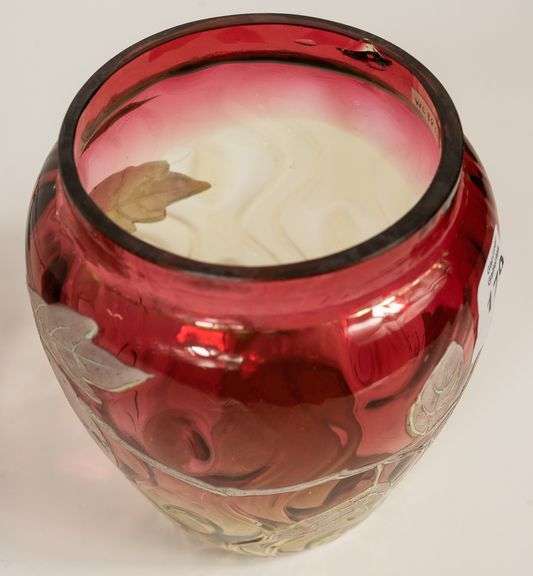 AMBERINA GLASS PICKLE CRUET