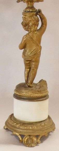 PAIR OF GILDED BRONZE CANDELABRA