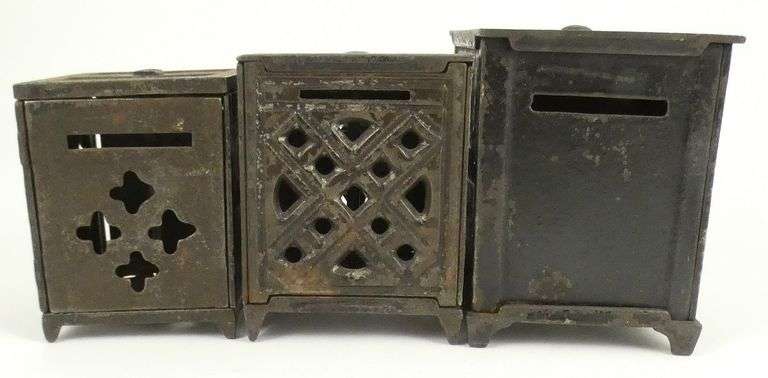 3 ANTIQUE COIN BANKS