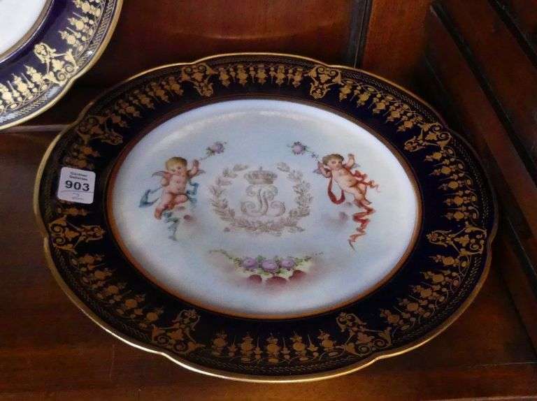 PAIR OF SEVRES PORCELAIN PLATES