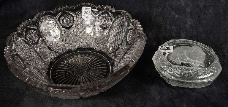 PRESSED GLASS BOWL AND DRESSER BOX