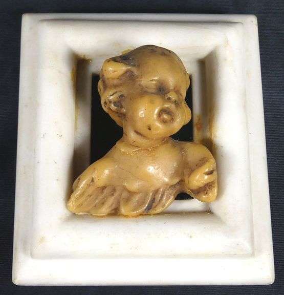 ANTIQUE WAX & MARBLE CARVING