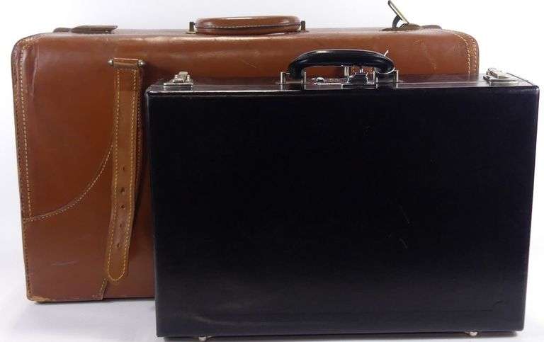 VINTAGE LEATHER SUITCASE & BRIEFCASE