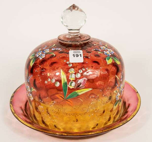 AMBERINA GLASS BUTTER DISH