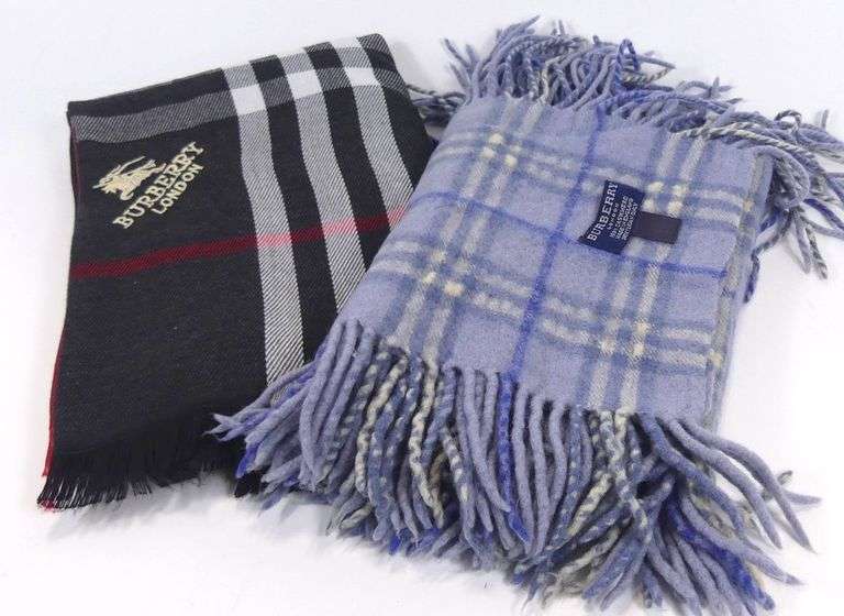 TWO BURBERRY SCARVES