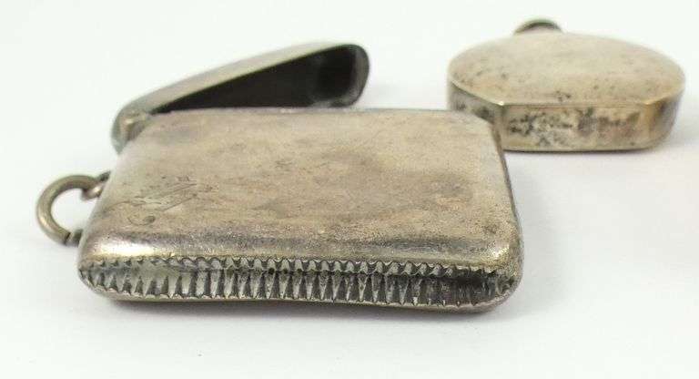 STERLING RING BOX, BOTTLE AND CASE