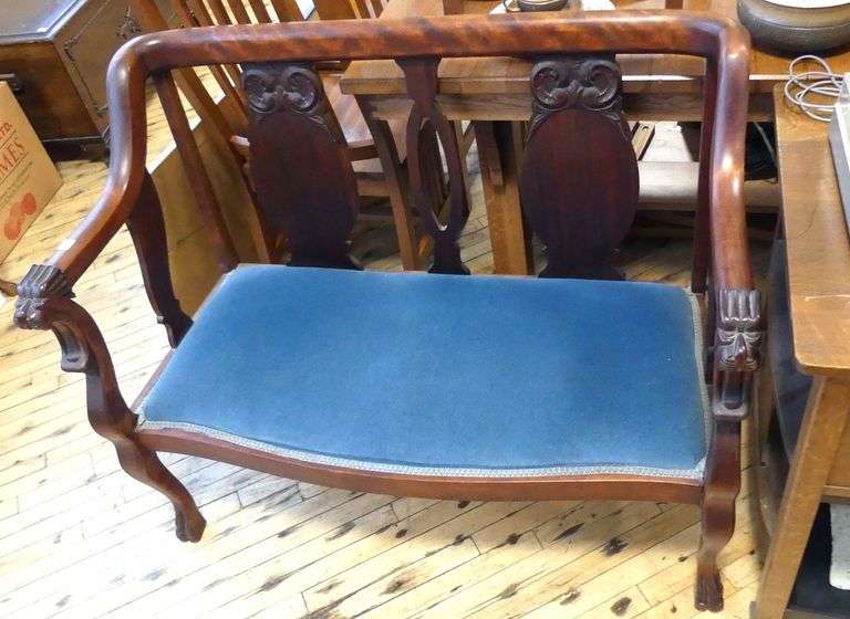 MAHOGANY "DRAGON" PARLOUR SETTEE