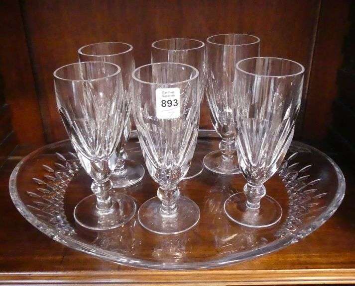 WATERFORD CRYSTAL STEMWARE AND PLATTER