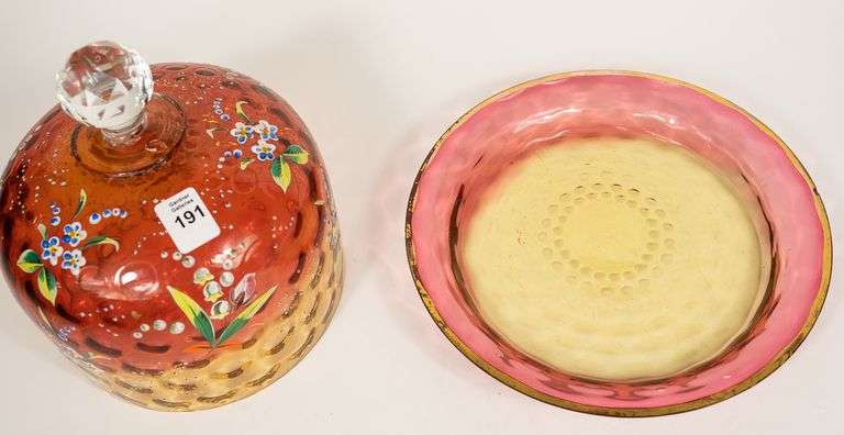 AMBERINA GLASS BUTTER DISH