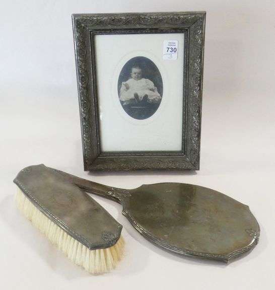 STERLING TOILETTE SET AND PHOTO