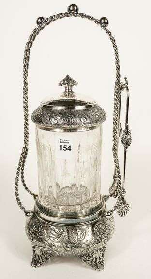 ETCHED GLASS PICKLE CRUET