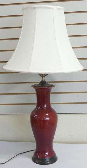 CHINESE POTTERY TABLE LAMP