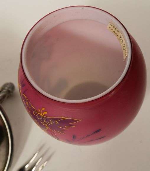 CASED SATIN GLASS PICKLE CRUET