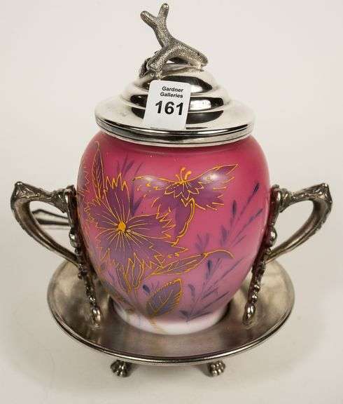 CASED SATIN GLASS PICKLE CRUET