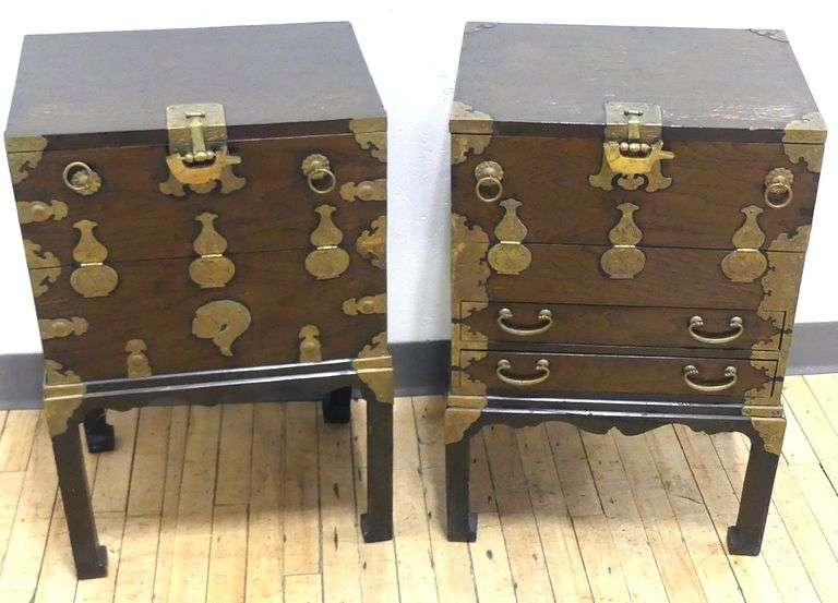 PAIR OF ASIAN LAMP COMMODES