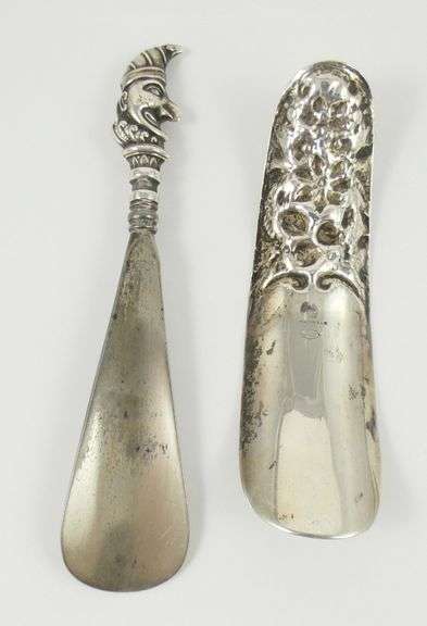 2 SILVER SHOE HORNS