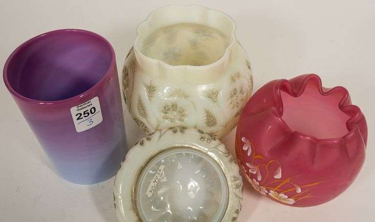 THREE PIECES OF ANTIQUE GLASS