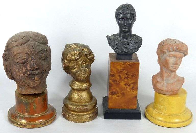 FOUR BUST SCULPTURES