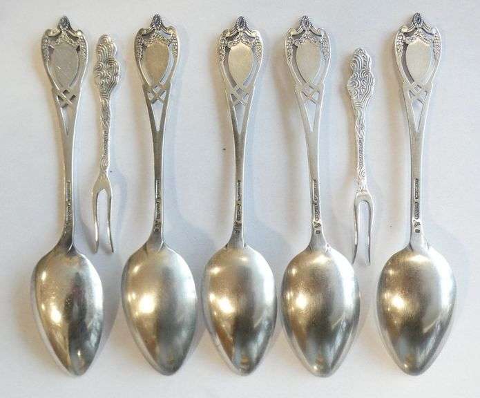 STERLING SPOONS AND COCKTAIL FORKS