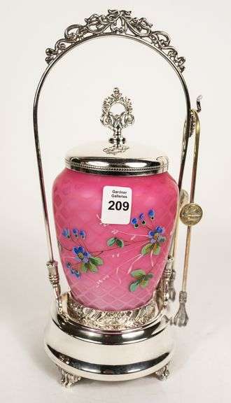 QUILTED SATIN GLASS PICKLE CRUET