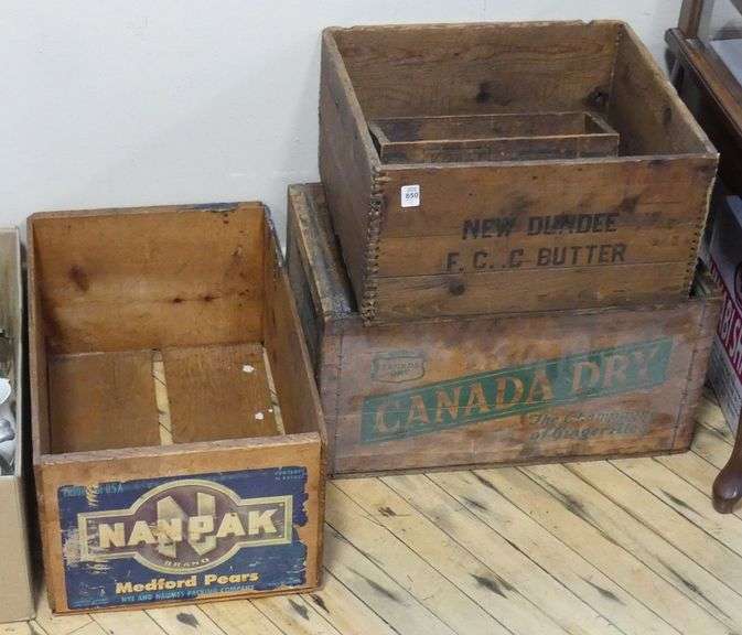 FOUR WOODEN CRATES