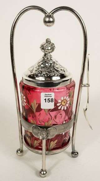 CRANBERRY GLASS PICKLE CRUET