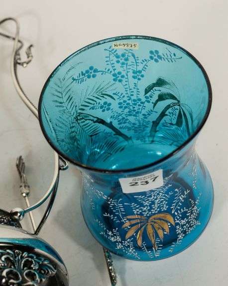 BLUE GLASS PICKLE CRUET