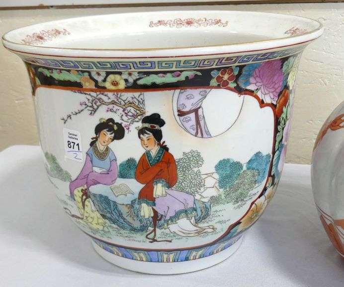 CHINESE JARDINIERE AND JAPANESE VASE