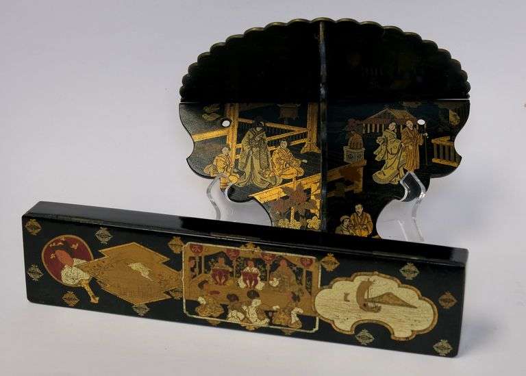 ANTIQUE LACQUER BRACKET AND BOX