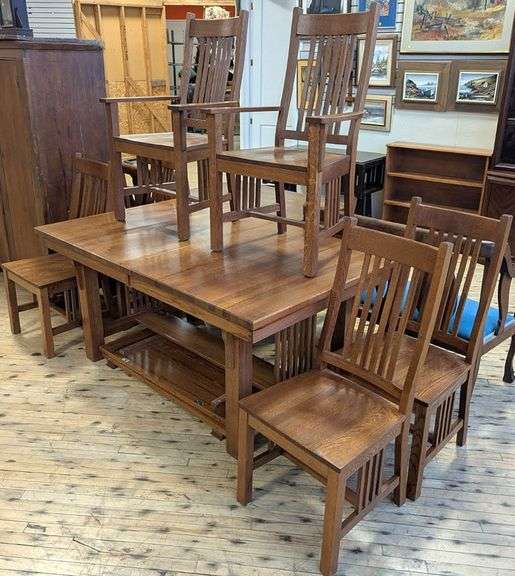 STICKLEY STYLE OAK DINING SET