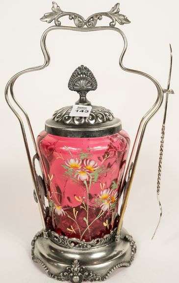 CRANBERRY GLASS PICKLE CRUET