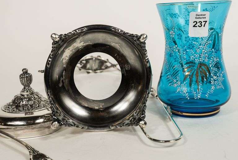 BLUE GLASS PICKLE CRUET