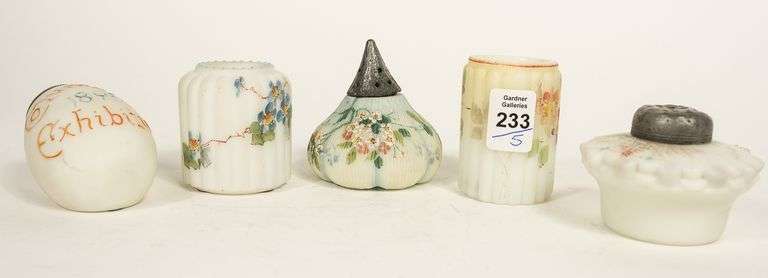 FIVE PIECES OF MT. WASHINGTON GLASS