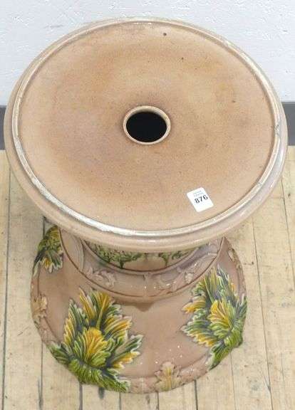 MAJOLICA POTTERY PLANT STAND